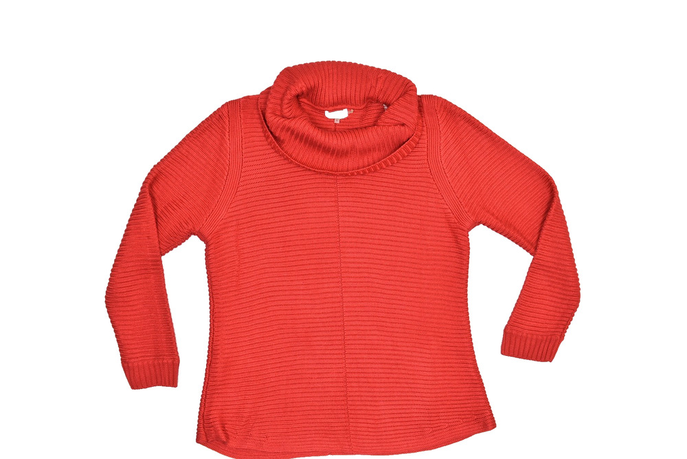 Calvin Klein Women's Red Ribbed Turtleneck Sweater Regular Size XL